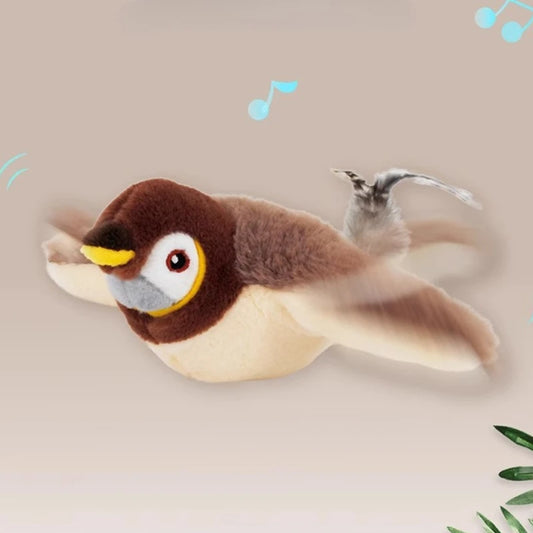 Interactive Rechargeable Electric Bird Feather Cat Toy - Squeaky Plush Teaser for Kittens, Bite Resistant & Fun!